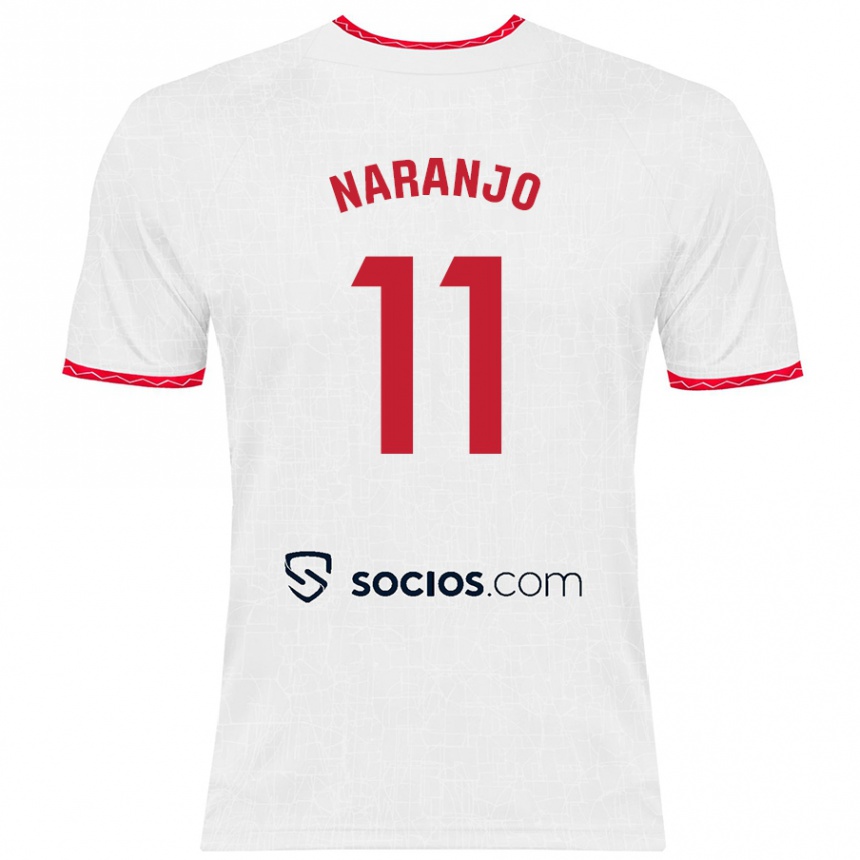 Vaikiškas Mario Naranjo #11 Balta Raudona Namų Marškinėliai 2024/25 T-Shirt