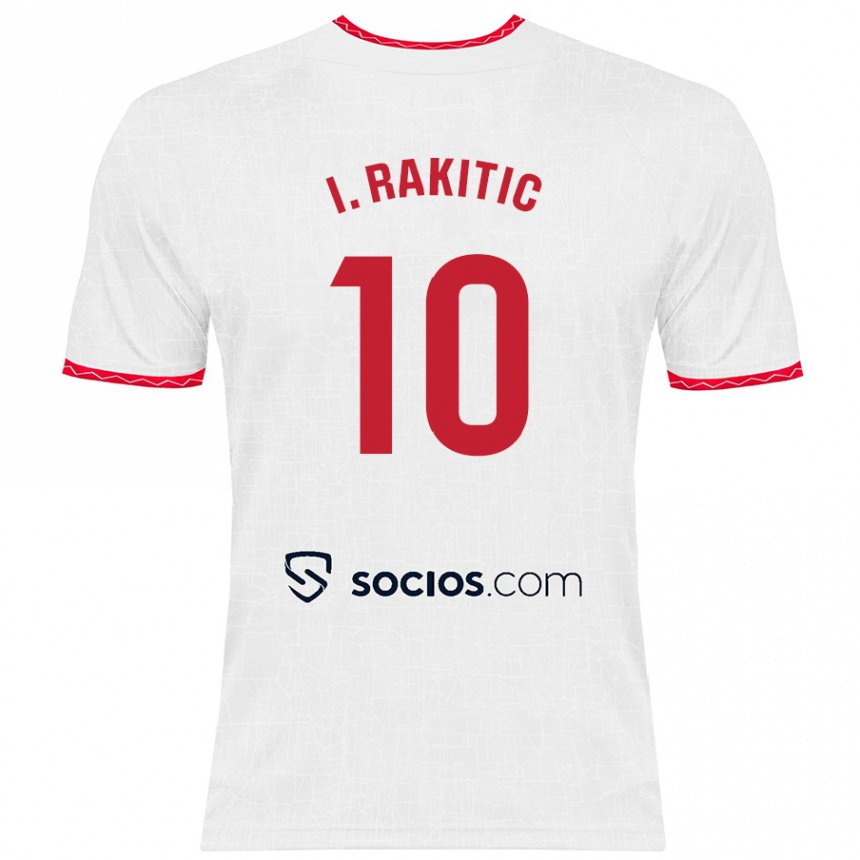 Vaikiškas Ivan Rakitic #10 Balta Raudona Namų Marškinėliai 2024/25 T-Shirt