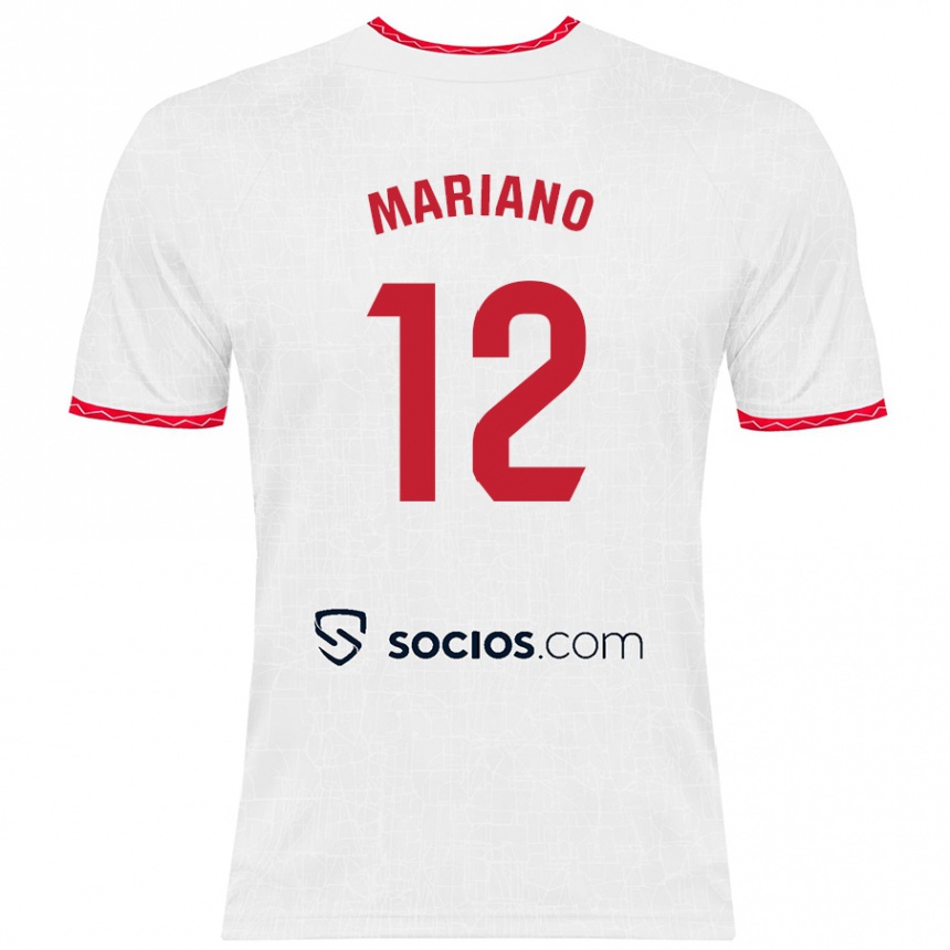 Vaikiškas Mariano Diaz #12 Balta Raudona Namų Marškinėliai 2024/25 T-Shirt