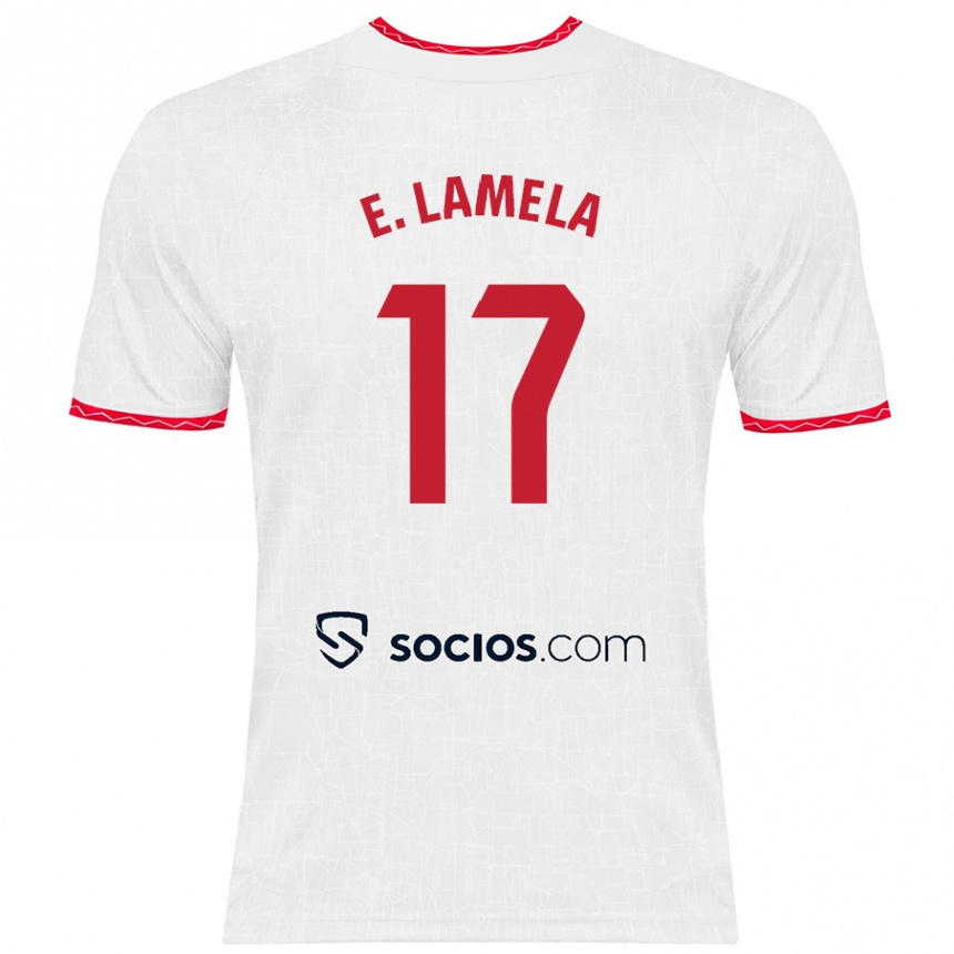 Vaikiškas Erik Lamela #17 Balta Raudona Namų Marškinėliai 2024/25 T-Shirt