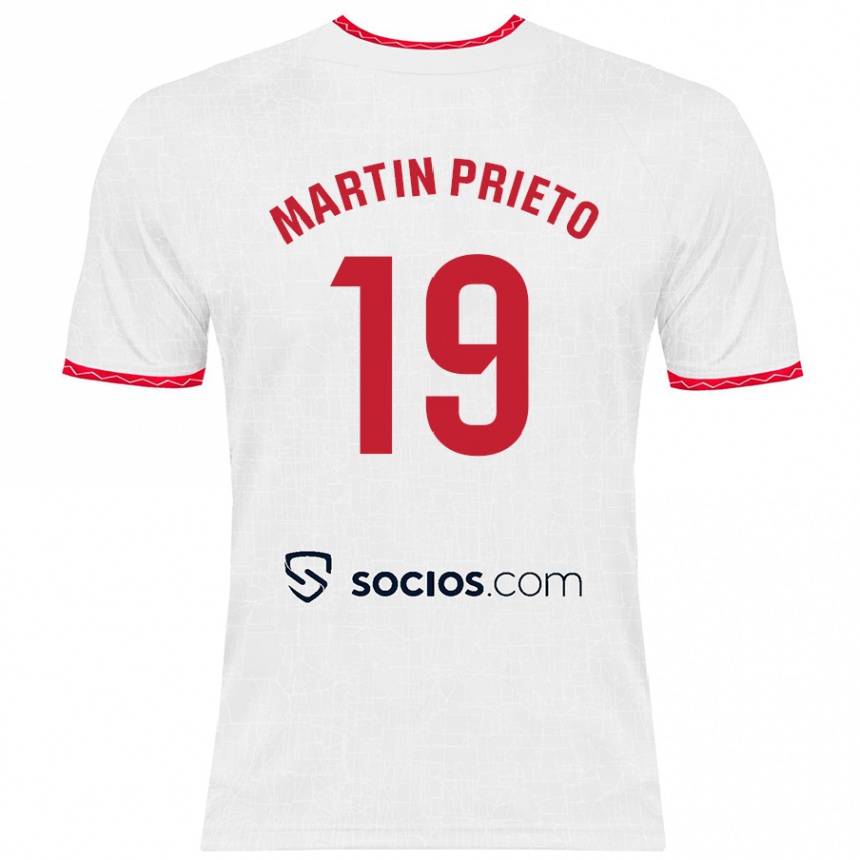 Vaikiškas Cristina Martín-Prieto Gutiérrez #19 Balta Raudona Namų Marškinėliai 2024/25 T-Shirt