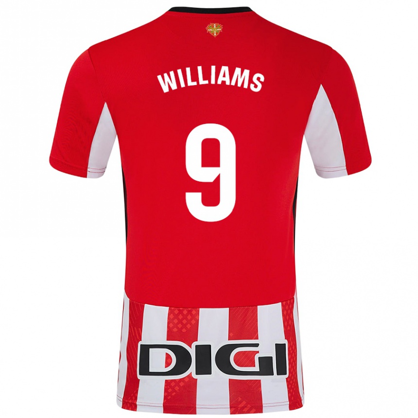 Vaikiškas Iñaki Williams #9 Raudona Balta Namų Marškinėliai 2024/25 T-Shirt