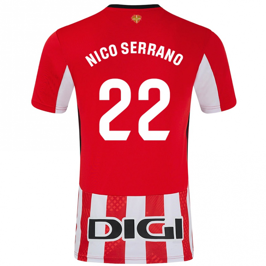 Vaikiškas Nico Serrano #22 Raudona Balta Namų Marškinėliai 2024/25 T-Shirt