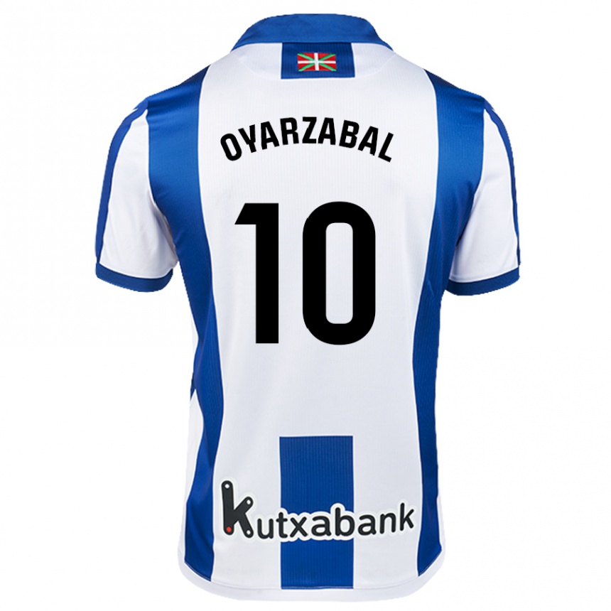 Vaikiškas Mikel Oyarzabal #10 Balta Mėlyna Namų Marškinėliai 2024/25 T-Shirt