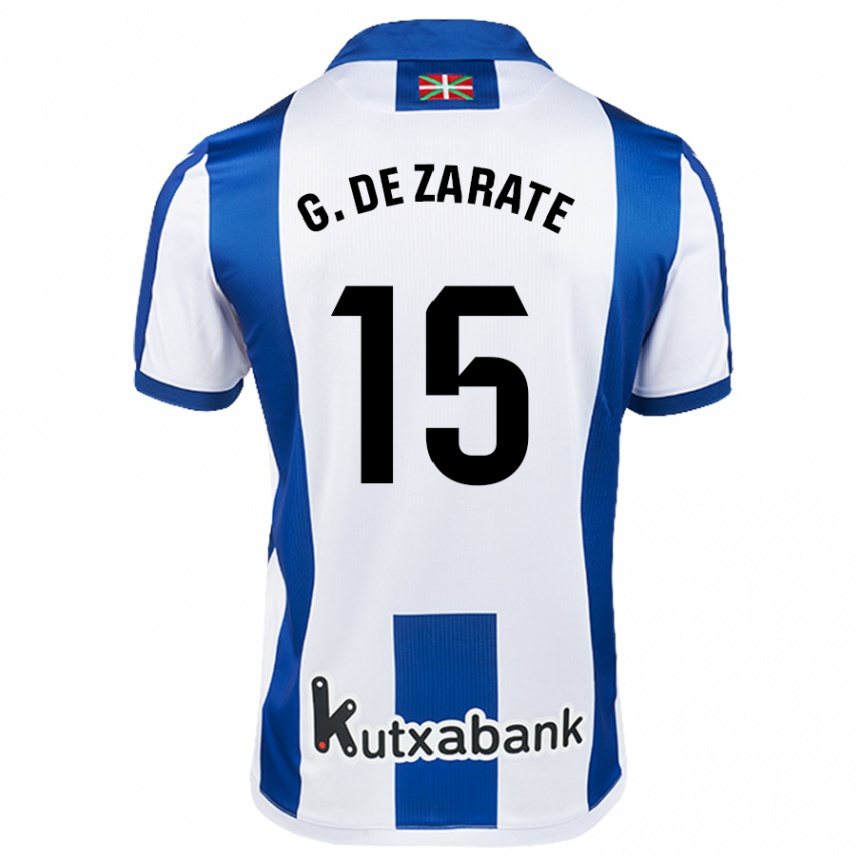 Vaikiškas Urko González De Zarate #15 Balta Mėlyna Namų Marškinėliai 2024/25 T-Shirt