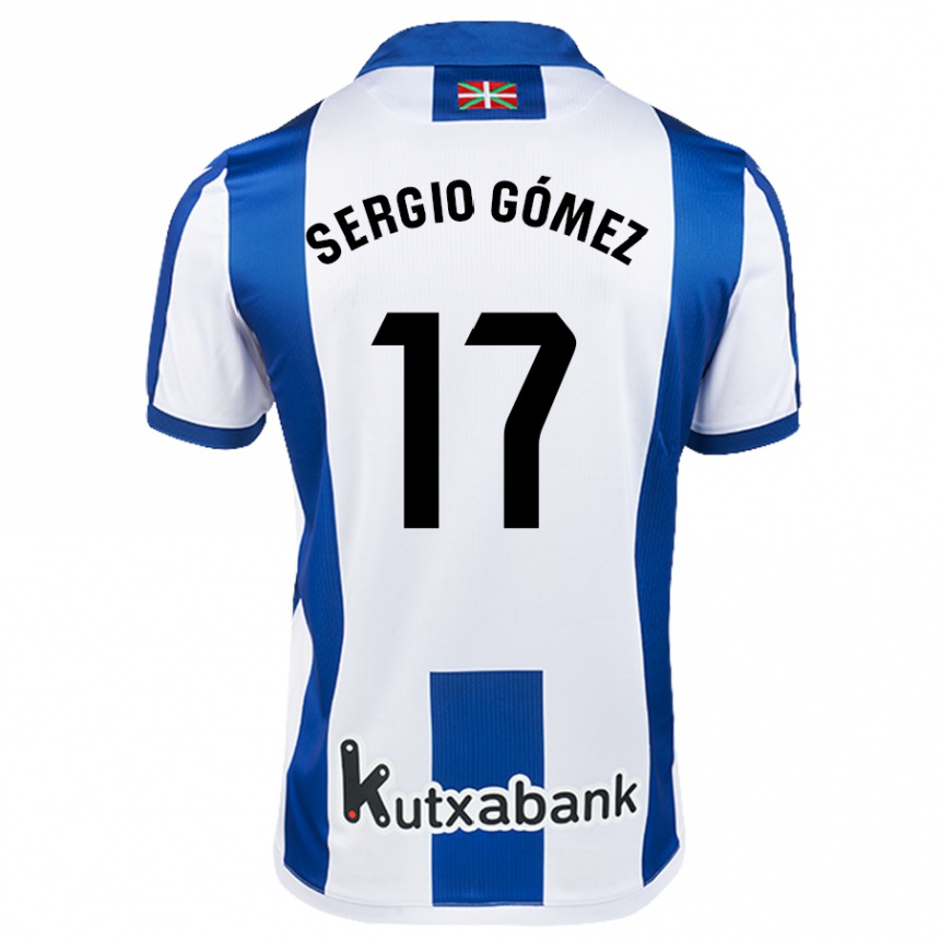 Vaikiškas Sergio Gómez #17 Balta Mėlyna Namų Marškinėliai 2024/25 T-Shirt