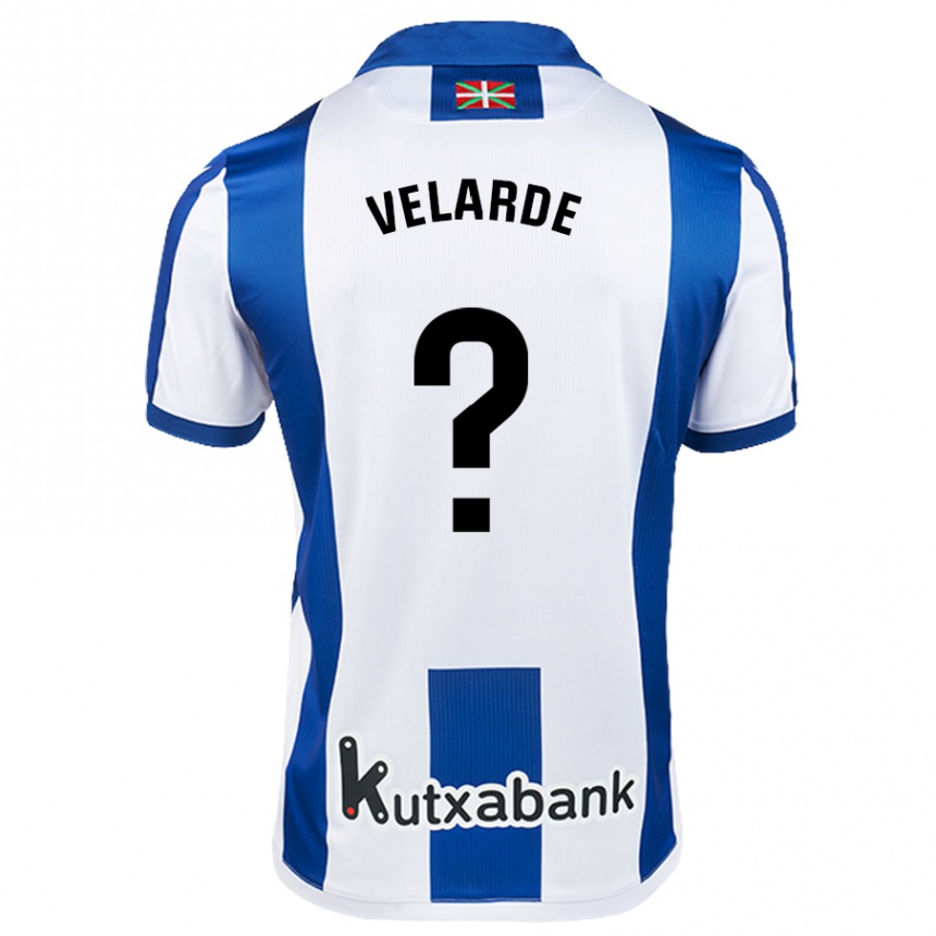 Vaikiškas Alain Velarde #0 Balta Mėlyna Namų Marškinėliai 2024/25 T-Shirt