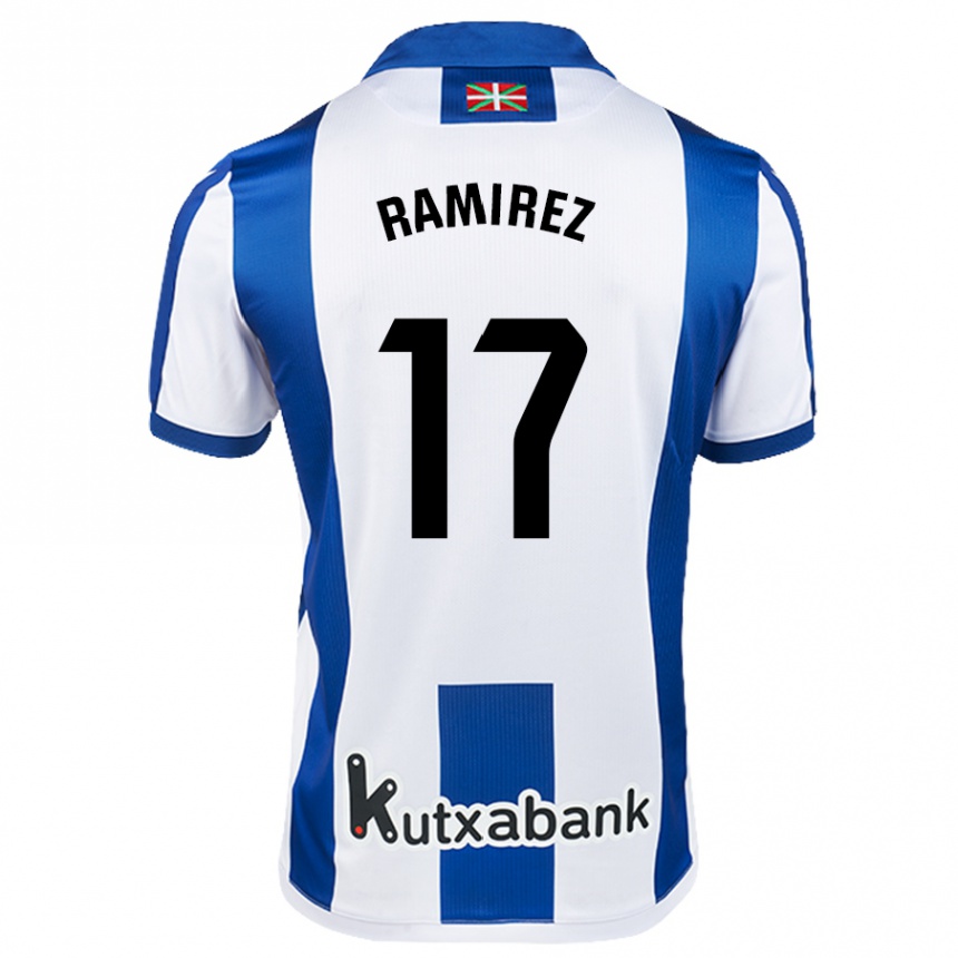 Vaikiškas Darío Ramirez #17 Balta Mėlyna Namų Marškinėliai 2024/25 T-Shirt