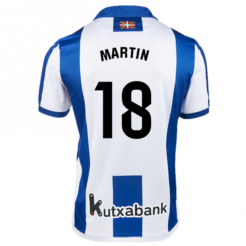 Vaikiškas Hugo Martín #18 Balta Mėlyna Namų Marškinėliai 2024/25 T-Shirt