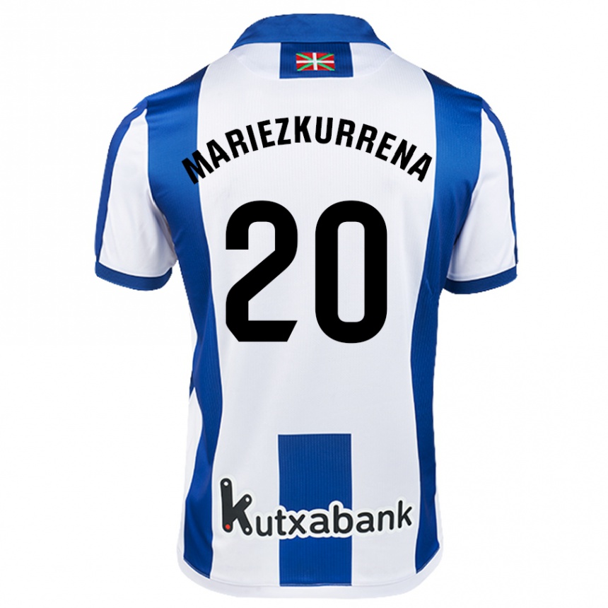 Vaikiškas Arkaitz Mariezkurrena #20 Balta Mėlyna Namų Marškinėliai 2024/25 T-Shirt