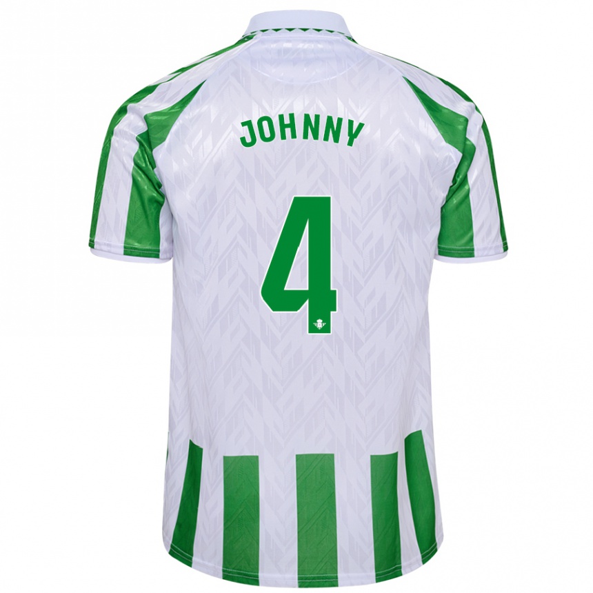 Vaikiškas Johnny Cardoso #4 Žalia Baltos Juostelės Namų Marškinėliai 2024/25 T-Shirt