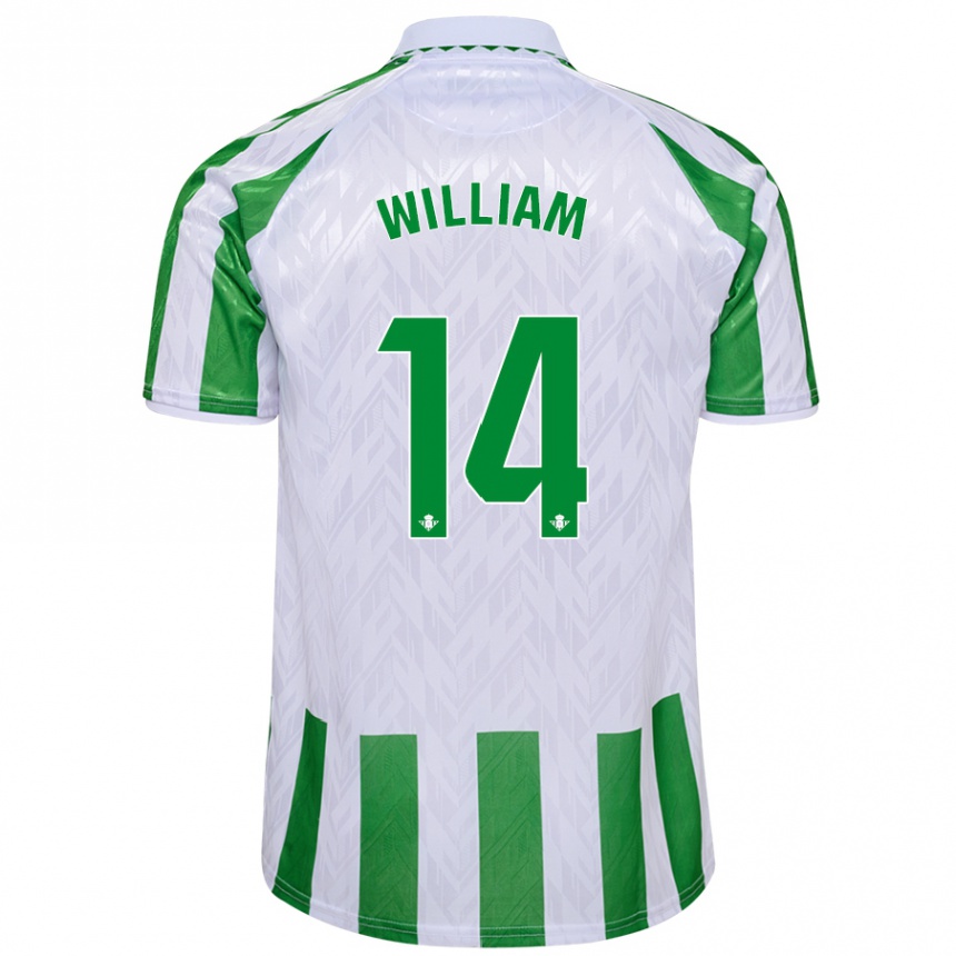 Vaikiškas William Carvalho #14 Žalia Baltos Juostelės Namų Marškinėliai 2024/25 T-Shirt