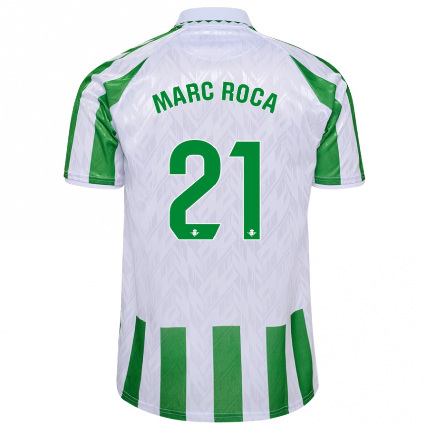 Vaikiškas Marc Roca #21 Žalia Baltos Juostelės Namų Marškinėliai 2024/25 T-Shirt