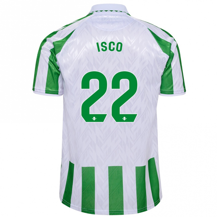 Vaikiškas Isco #22 Žalia Baltos Juostelės Namų Marškinėliai 2024/25 T-Shirt