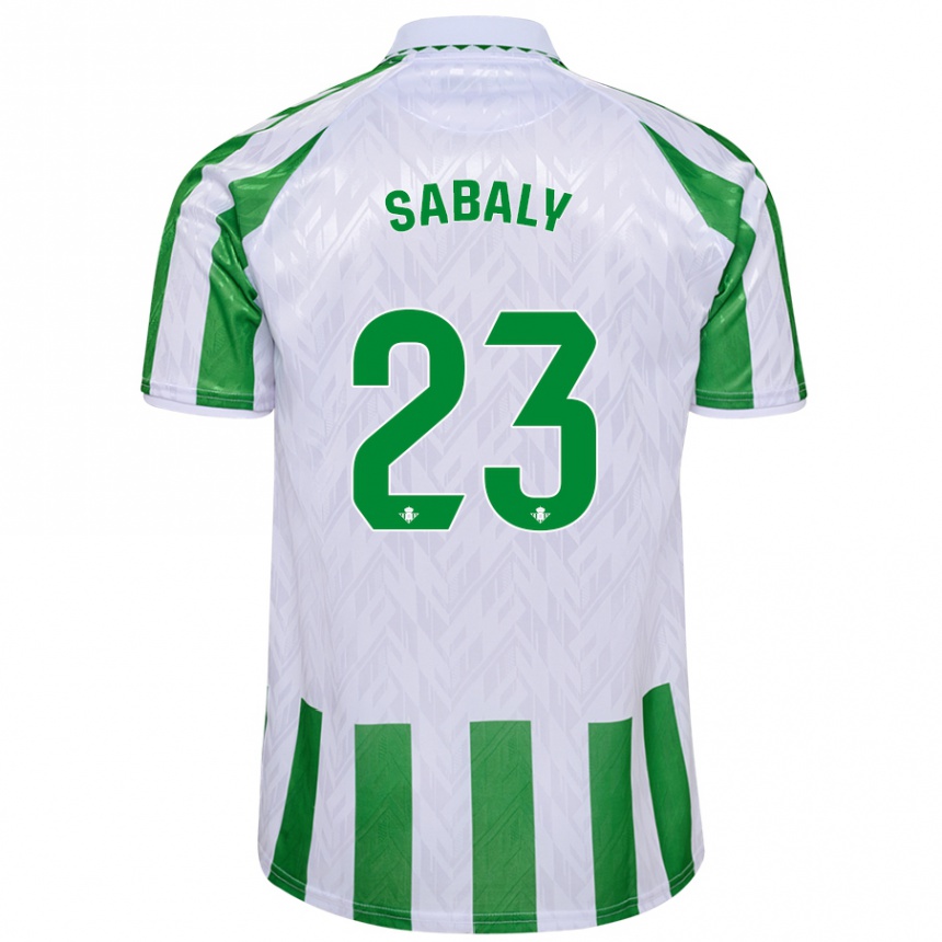 Vaikiškas Youssouf Sabaly #23 Žalia Baltos Juostelės Namų Marškinėliai 2024/25 T-Shirt