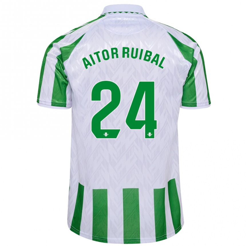 Vaikiškas Aitor Ruibal #24 Žalia Baltos Juostelės Namų Marškinėliai 2024/25 T-Shirt