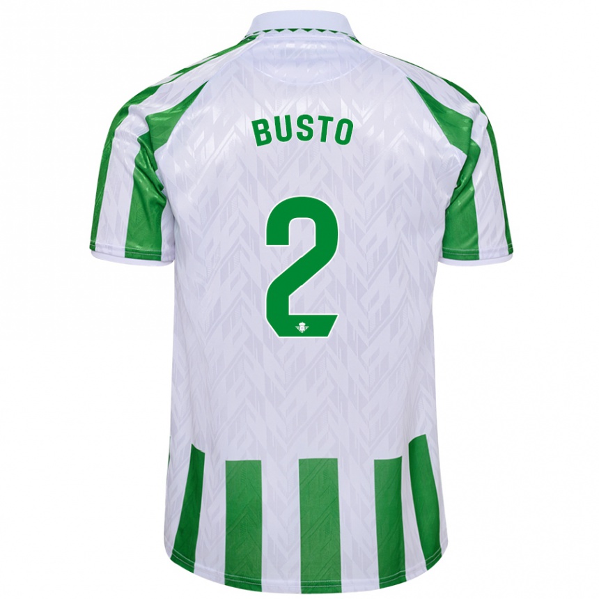 Vaikiškas Pablo Busto #2 Žalia Baltos Juostelės Namų Marškinėliai 2024/25 T-Shirt