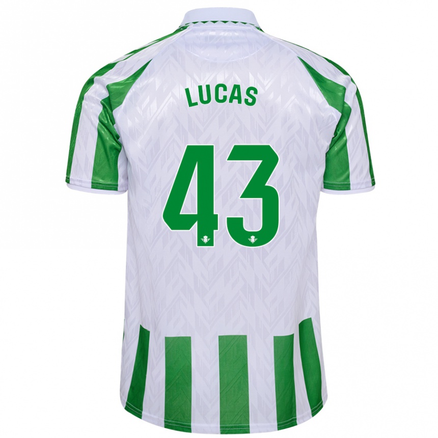 Vaikiškas Lucas Alcázar #43 Žalia Baltos Juostelės Namų Marškinėliai 2024/25 T-Shirt