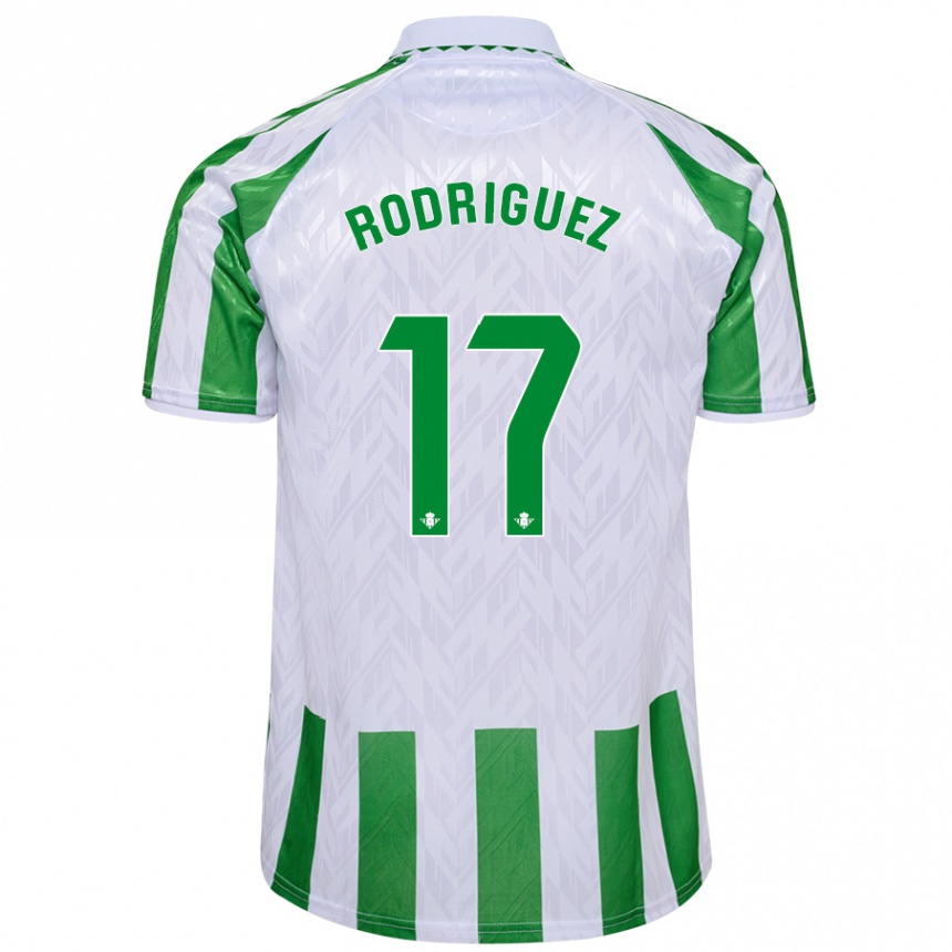 Vaikiškas Jesús Rodriguez #17 Žalia Baltos Juostelės Namų Marškinėliai 2024/25 T-Shirt