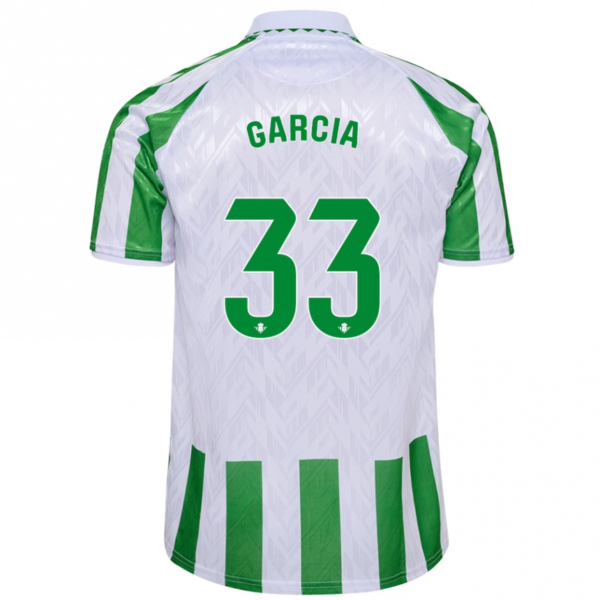 Vaikiškas Pablo García #33 Žalia Baltos Juostelės Namų Marškinėliai 2024/25 T-Shirt