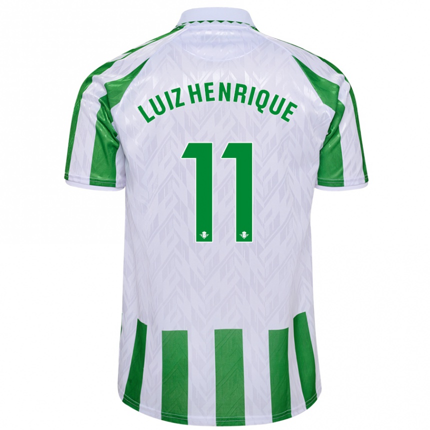 Vaikiškas Luiz Henrique #11 Žalia Baltos Juostelės Namų Marškinėliai 2024/25 T-Shirt