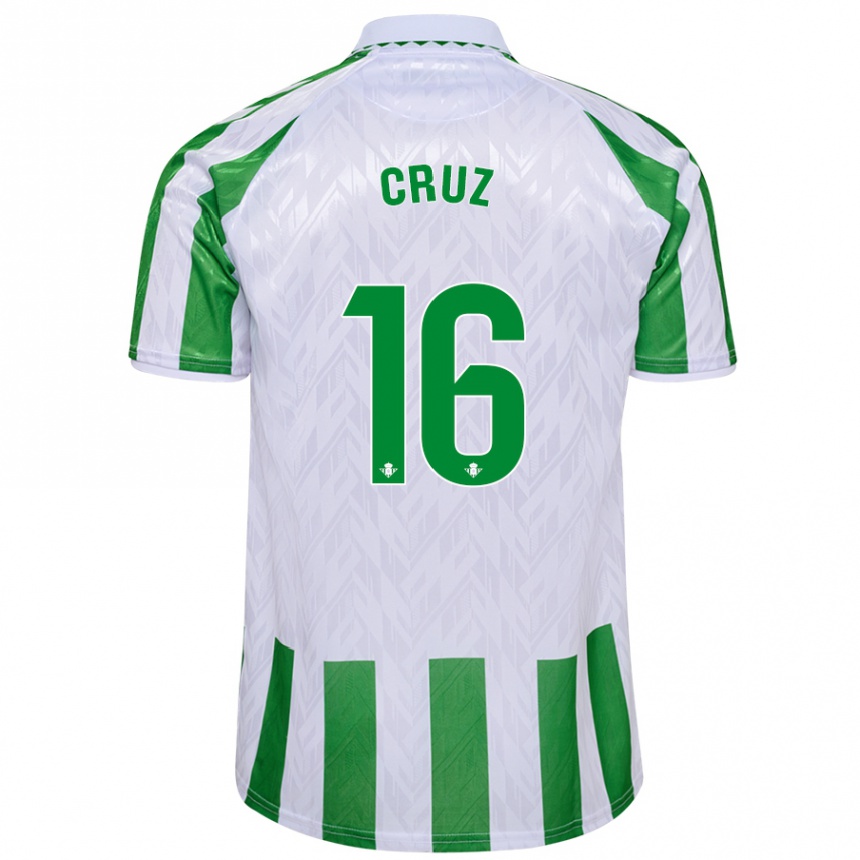 Vaikiškas Juan Cruz #16 Žalia Baltos Juostelės Namų Marškinėliai 2024/25 T-Shirt