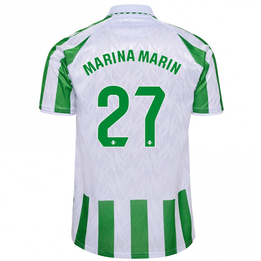 Vaikiškas Marina Marín #27 Žalia Baltos Juostelės Namų Marškinėliai 2024/25 T-Shirt