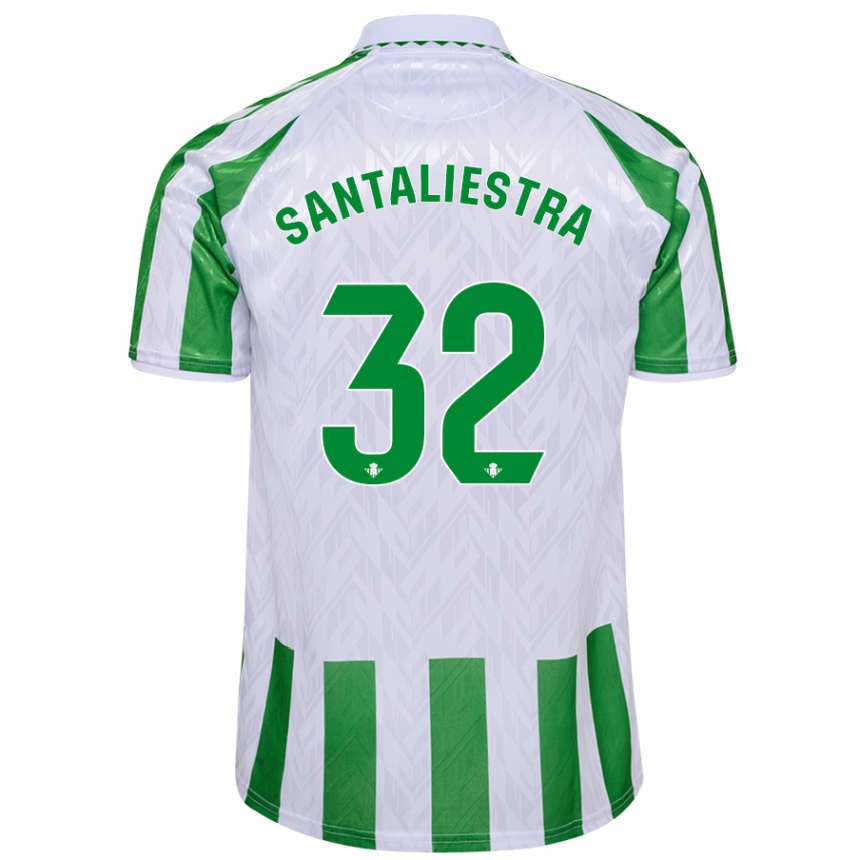 Vaikiškas Carla Santaliestra #32 Žalia Baltos Juostelės Namų Marškinėliai 2024/25 T-Shirt