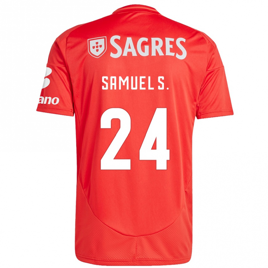 Vaikiškas Samuel Soares #24 Raudona Balta Namų Marškinėliai 2024/25 T-Shirt