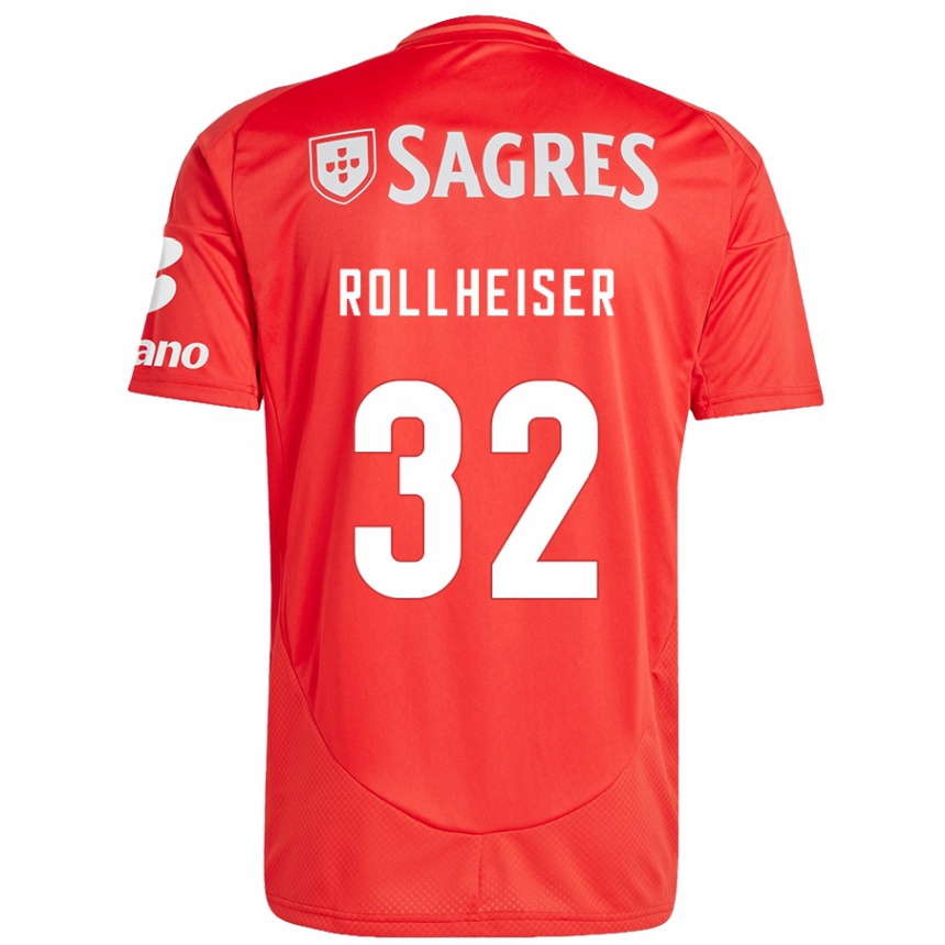 Vaikiškas Benjamín Rollheiser #32 Raudona Balta Namų Marškinėliai 2024/25 T-Shirt