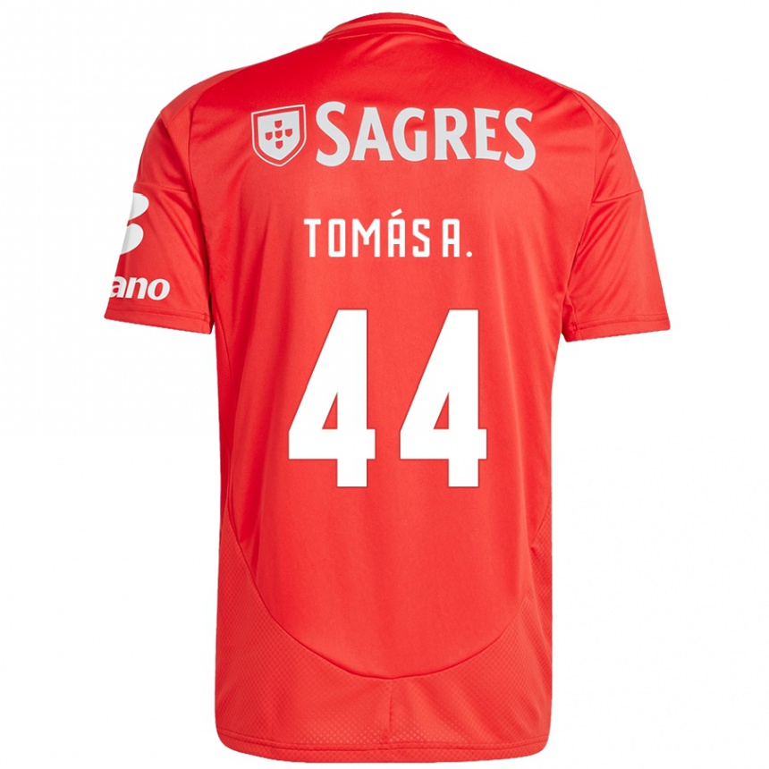 Vaikiškas Tomás Araújo #44 Raudona Balta Namų Marškinėliai 2024/25 T-Shirt