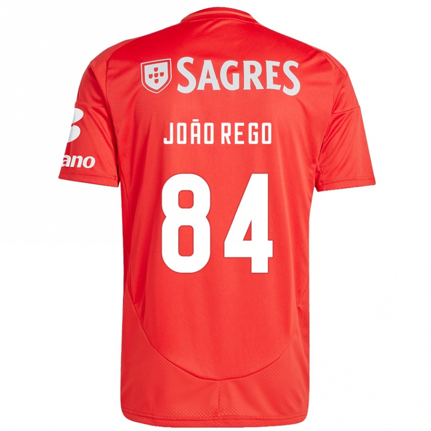 Vaikiškas João Rêgo #84 Raudona Balta Namų Marškinėliai 2024/25 T-Shirt