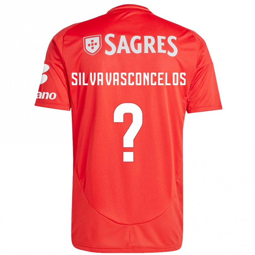 Vaikiškas Martim Silva Vasconcelos #0 Raudona Balta Namų Marškinėliai 2024/25 T-Shirt