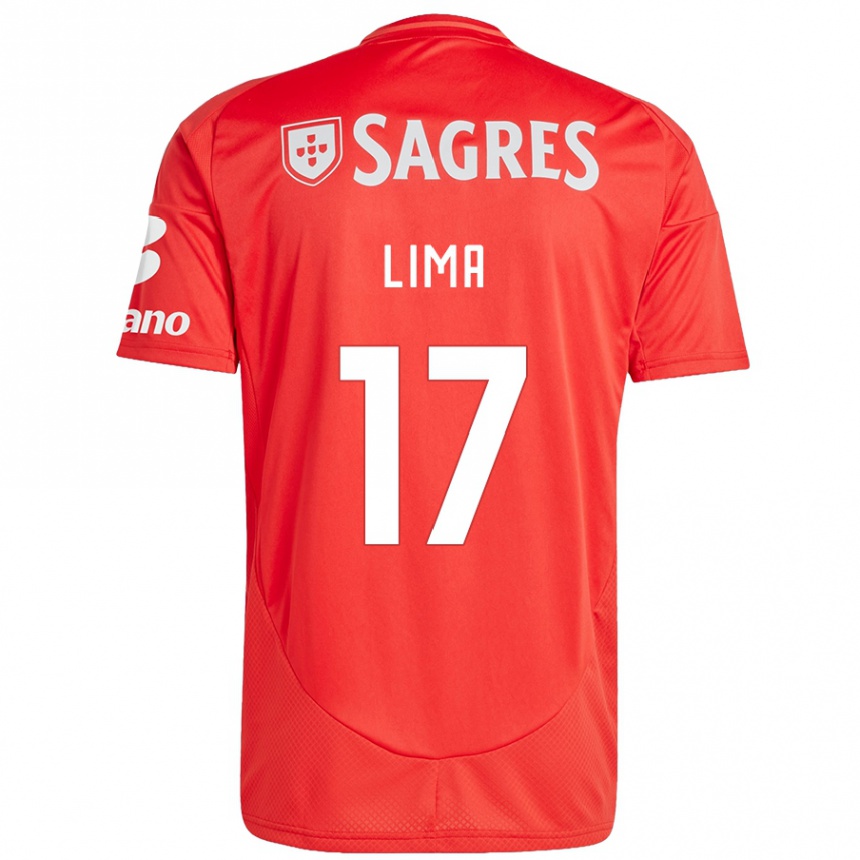 Vaikiškas Ivan Lima #17 Raudona Balta Namų Marškinėliai 2024/25 T-Shirt