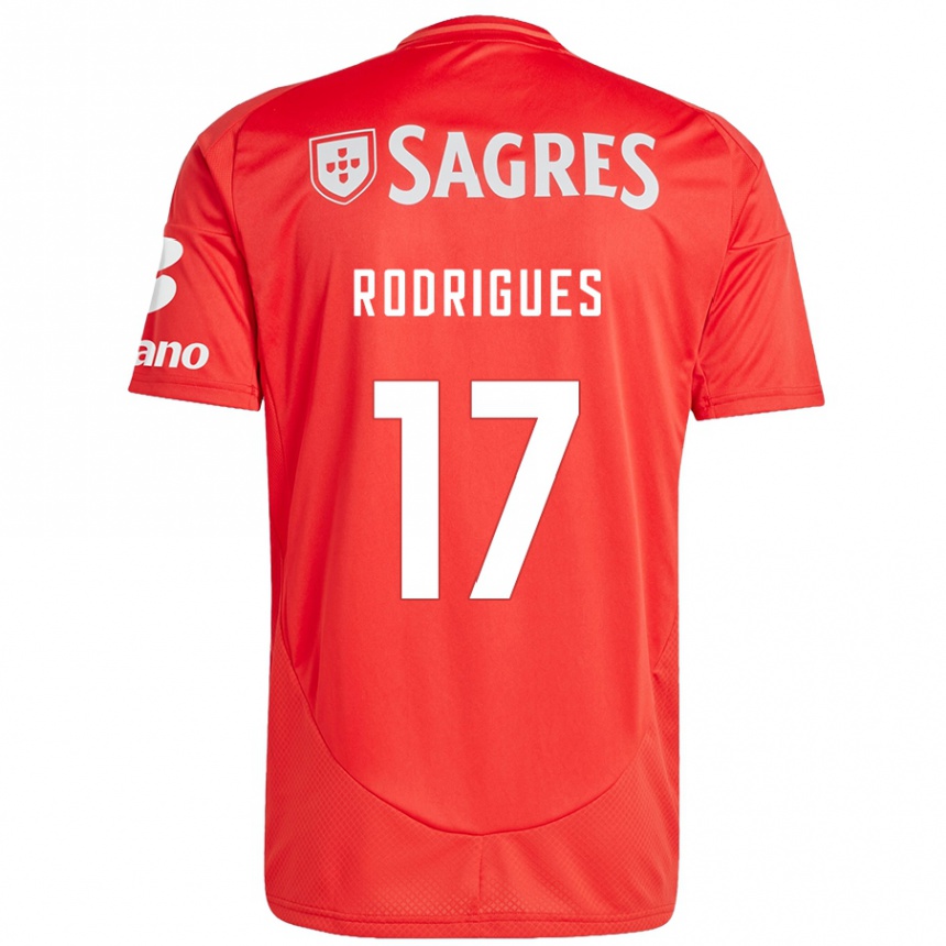 Vaikiškas Tiago Rodrigues #17 Raudona Balta Namų Marškinėliai 2024/25 T-Shirt