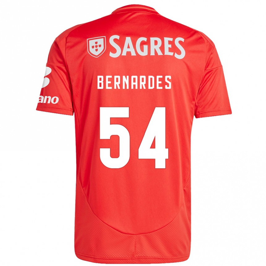 Vaikiškas Bernardes #54 Raudona Balta Namų Marškinėliai 2024/25 T-Shirt