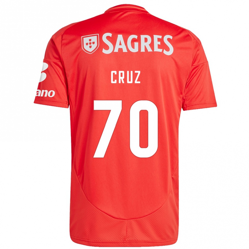 Vaikiškas Filipe Cruz #70 Raudona Balta Namų Marškinėliai 2024/25 T-Shirt