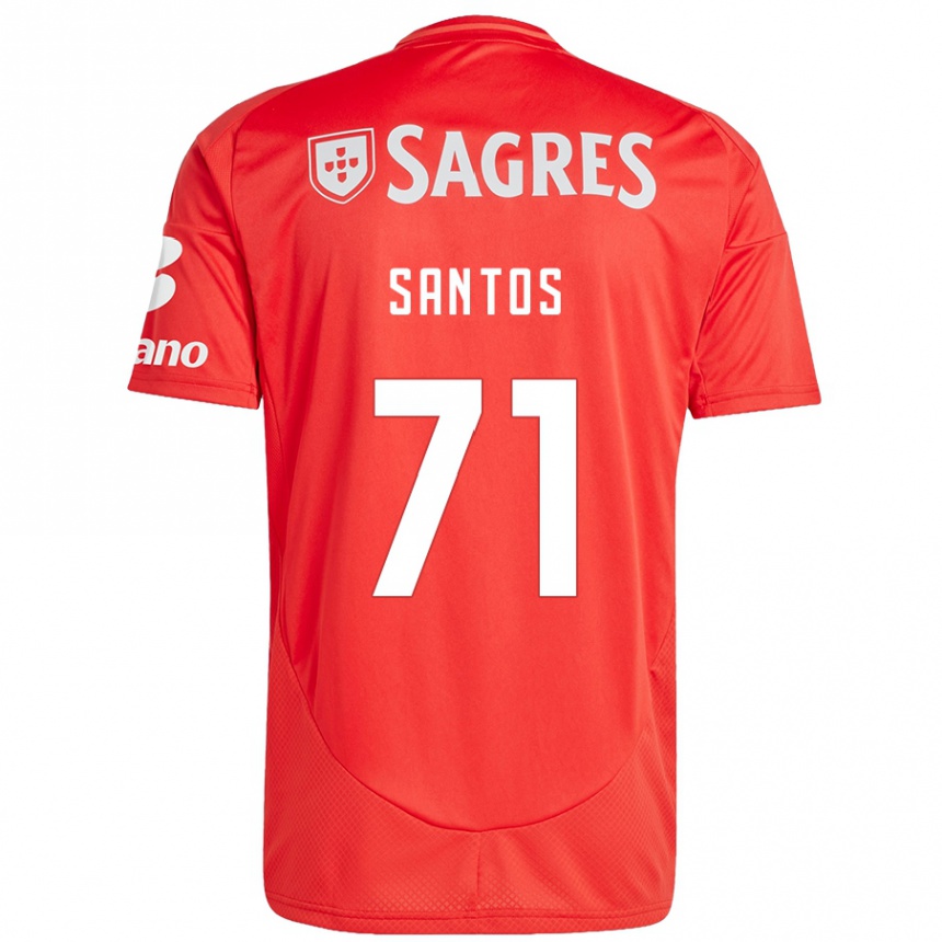 Vaikiškas Leandro Santos #71 Raudona Balta Namų Marškinėliai 2024/25 T-Shirt