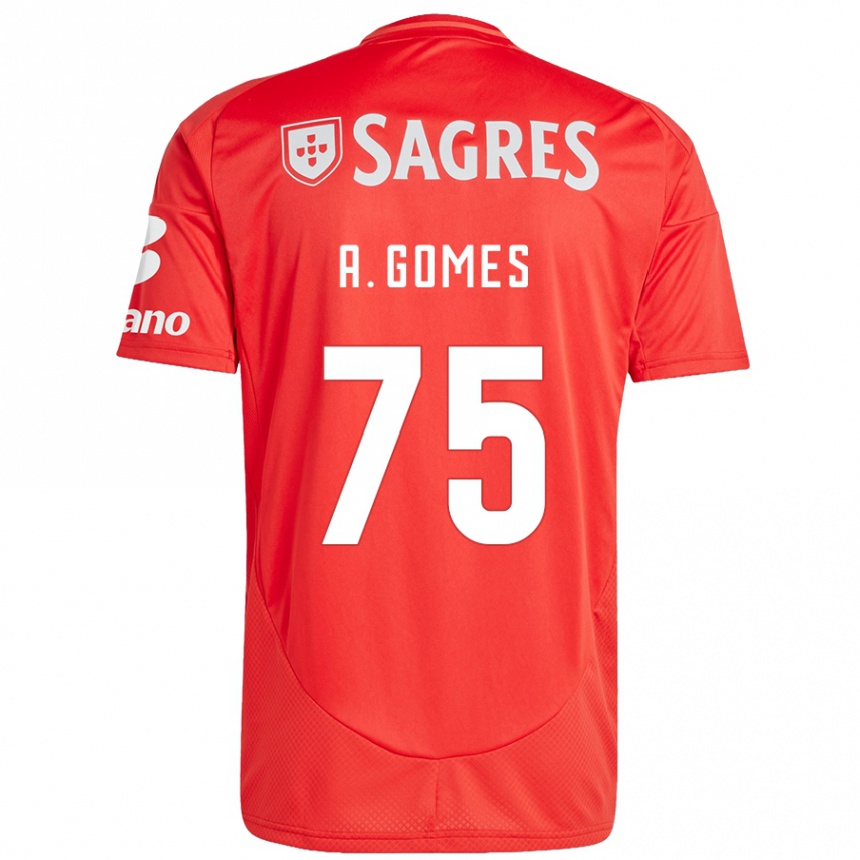 Vaikiškas André Gomes #75 Raudona Balta Namų Marškinėliai 2024/25 T-Shirt