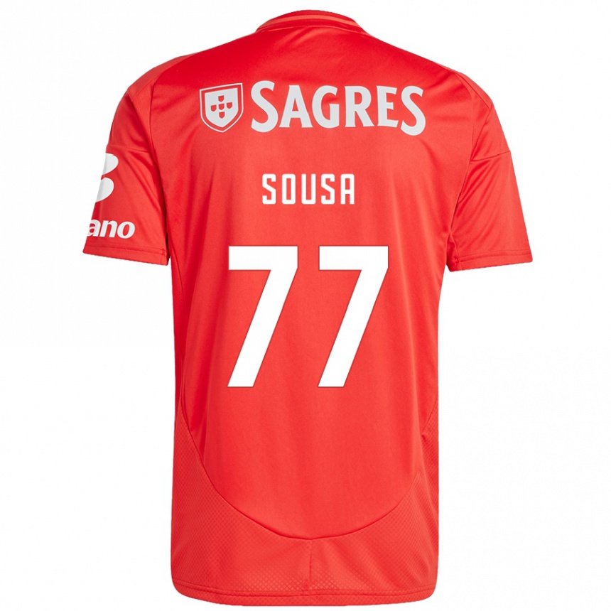 Vaikiškas Gerson Sousa #77 Raudona Balta Namų Marškinėliai 2024/25 T-Shirt