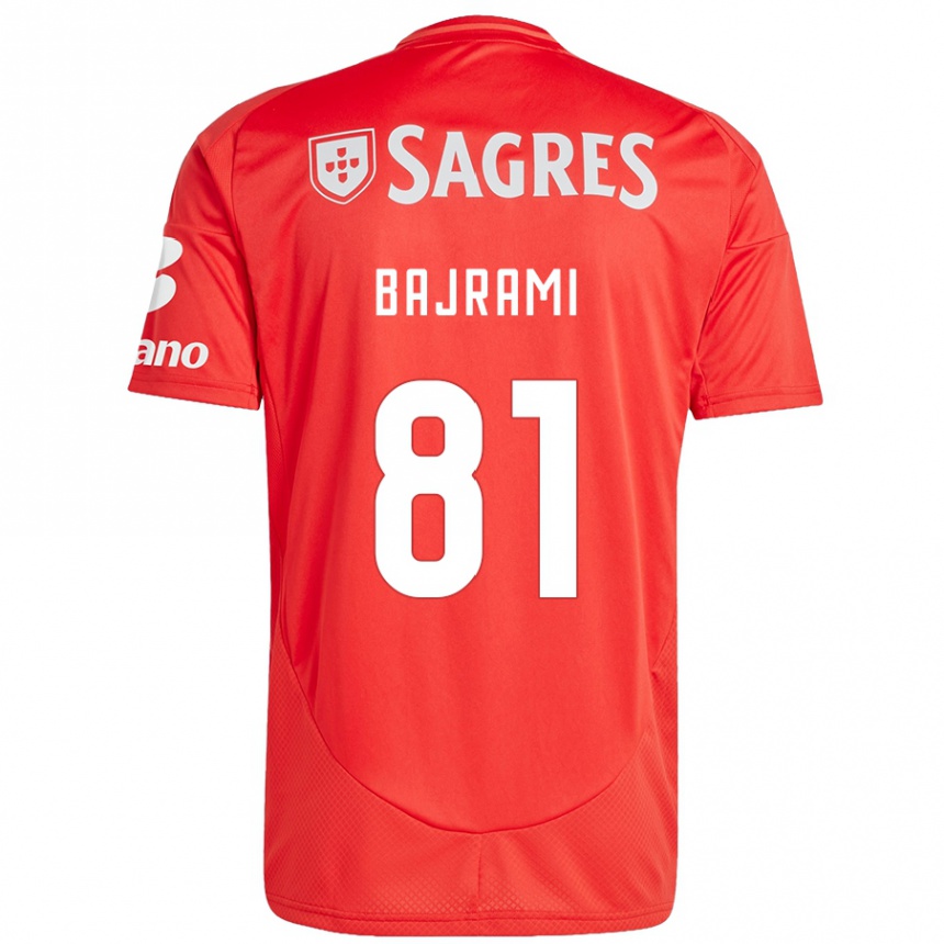 Vaikiškas Adrian Bajrami #81 Raudona Balta Namų Marškinėliai 2024/25 T-Shirt