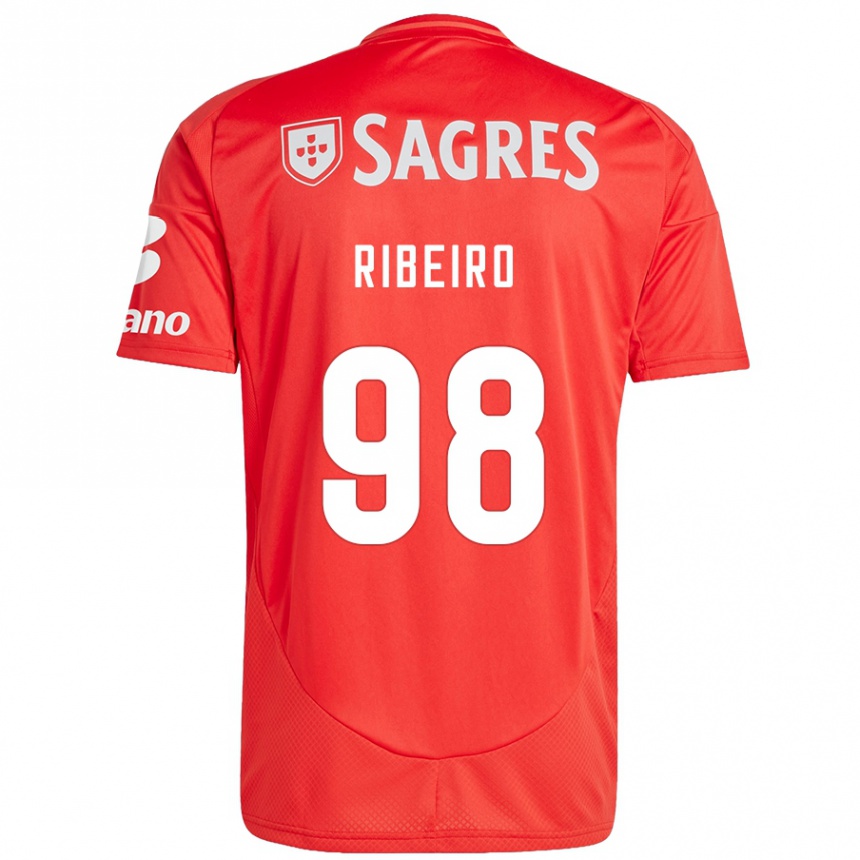 Vaikiškas Ricardo Ribeiro #98 Raudona Balta Namų Marškinėliai 2024/25 T-Shirt