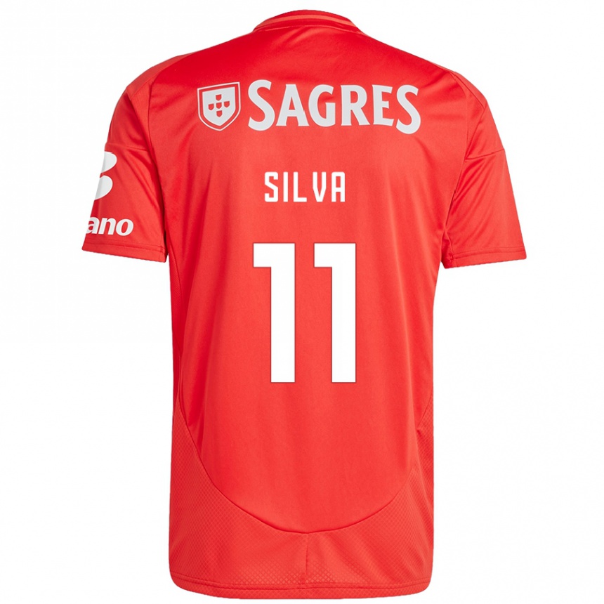 Vaikiškas Jéssica Silva #11 Raudona Balta Namų Marškinėliai 2024/25 T-Shirt