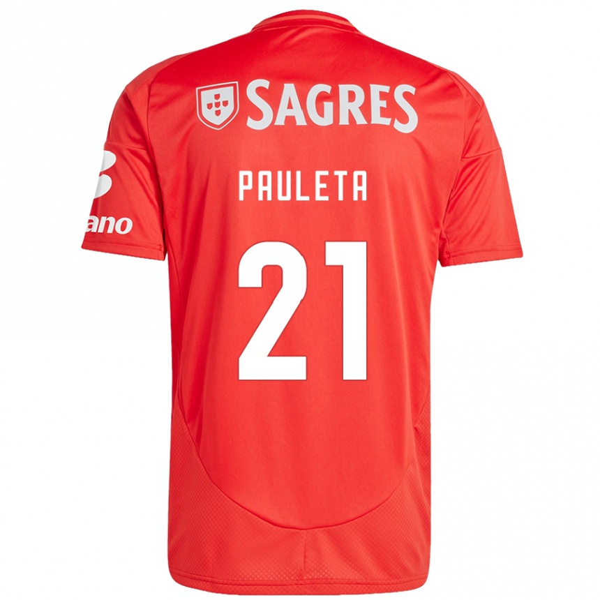 Vaikiškas Pauleta #21 Raudona Balta Namų Marškinėliai 2024/25 T-Shirt