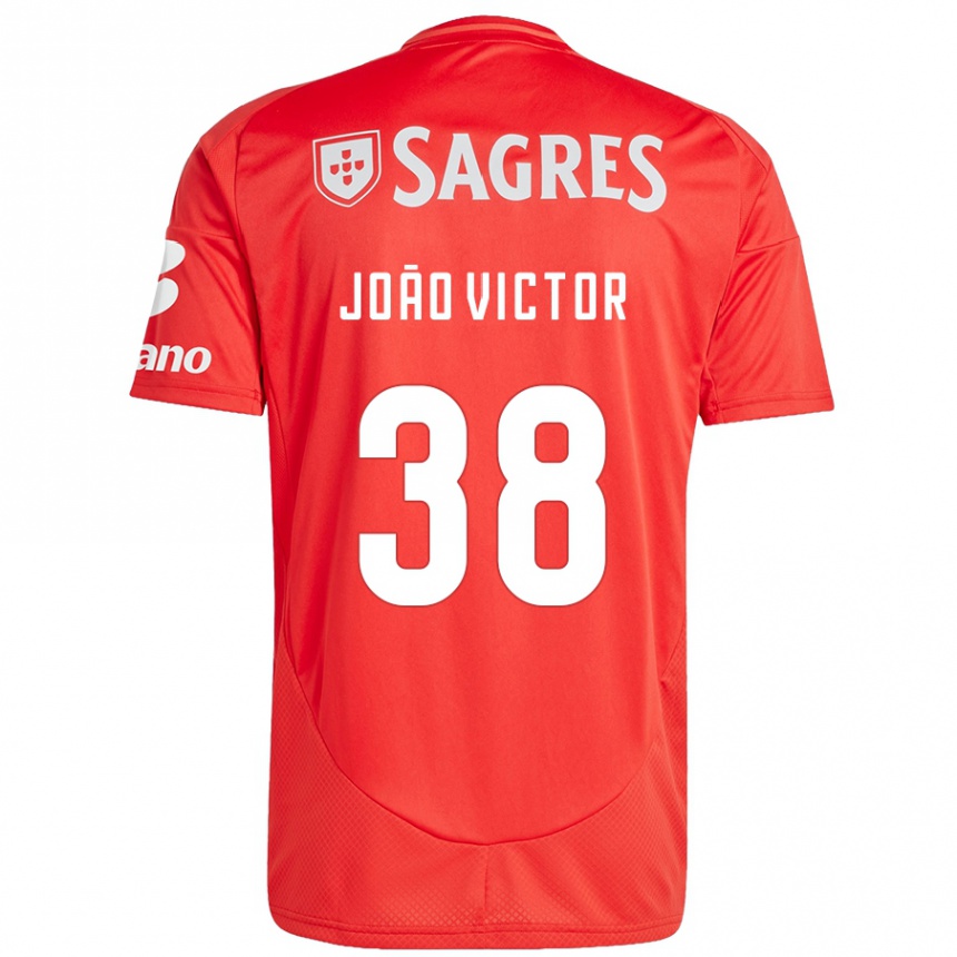 Vaikiškas João Victor #38 Raudona Balta Namų Marškinėliai 2024/25 T-Shirt