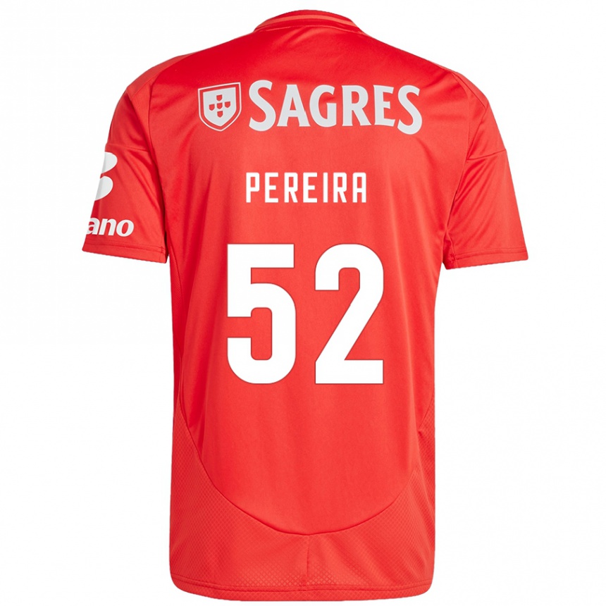 Vaikiškas Henrique Pereira #52 Raudona Balta Namų Marškinėliai 2024/25 T-Shirt