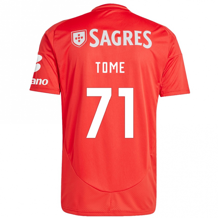 Vaikiškas João Tomé #71 Raudona Balta Namų Marškinėliai 2024/25 T-Shirt