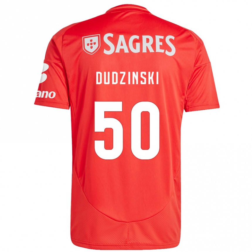 Vaikiškas Marcel Dudzinski #50 Raudona Balta Namų Marškinėliai 2024/25 T-Shirt