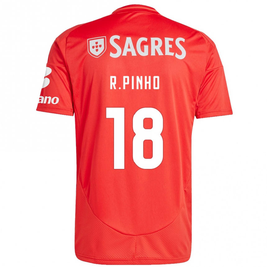 Vaikiškas Rodrigo Pinho #18 Raudona Balta Namų Marškinėliai 2024/25 T-Shirt