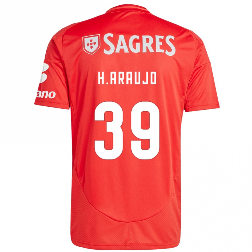 Vaikiškas Henrique Araujo #39 Raudona Balta Namų Marškinėliai 2024/25 T-Shirt